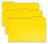 A Picture of product SMD-17934 Smead™ Reinforced Top Tab Colored File Folders 1/3-Cut Tabs: Assorted, Legal Size, 0.75" Expansion, Yellow, 100/Box