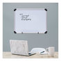 A Picture of product UNV-43732 Universal® Deluxe Magnetic Steel Dry Erase Marker Board 24 x 18, White Surface, Aluminum/Plastic Frame