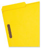 A Picture of product SMD-17940 Smead™ Top Tab Colored Fastener Folders 0.75" Expansion, 2 Fasteners, Legal Size, Yellow Exterior, 50/Box