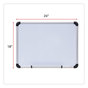 A Picture of product UNV-43732 Universal® Deluxe Magnetic Steel Dry Erase Marker Board 24 x 18, White Surface, Aluminum/Plastic Frame