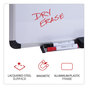 A Picture of product UNV-43733 Universal® Deluxe Magnetic Steel Dry Erase Marker Board 36 x 24, White Surface, Aluminum/Plastic Frame