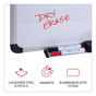 A Picture of product UNV-43734 Universal® Deluxe Magnetic Steel Dry Erase Marker Board 48 x 36, White Surface, Aluminum/Plastic Frame