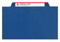 A Picture of product SMD-19035 Smead™ Six-Section Colored Pressboard Top Tab Classification Folders with SafeSHIELD® Coated Fasteners Six 2 Dividers, Legal Size, Dark Blue, 10/Box