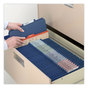 A Picture of product SMD-19035 Smead™ Six-Section Colored Pressboard Top Tab Classification Folders with SafeSHIELD® Coated Fasteners Six 2 Dividers, Legal Size, Dark Blue, 10/Box