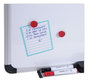 A Picture of product UNV-43742 Universal® Combination Dry Erase & Bulletin Board Cork/Dry Melamine, 24 x 18, Tan/White Surface, Gray/Black Aluminum/Plastic Frame