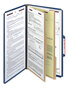 A Picture of product SMD-19035 Smead™ Six-Section Colored Pressboard Top Tab Classification Folders with SafeSHIELD® Coated Fasteners Six 2 Dividers, Legal Size, Dark Blue, 10/Box