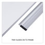 A Picture of product UNV-43743 Universal® Combination Dry Erase & Bulletin Board Cork/Dry Melamine, 36 x 24, Tan/White Surface, Gray/Black Aluminum/Plastic Frame
