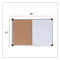 A Picture of product UNV-43743 Universal® Combination Dry Erase & Bulletin Board Cork/Dry Melamine, 36 x 24, Tan/White Surface, Gray/Black Aluminum/Plastic Frame