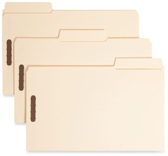 Smead™ SuperTab® Reinforced Guide Height Fastener Folders 11-pt Manila, 0.75" Expansion, 2 Fasteners, Legal Size, 50/Box