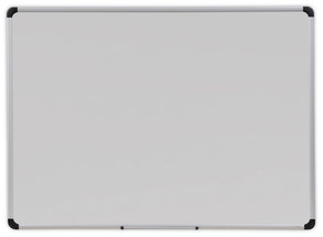 Universal® Deluxe Porcelain Magnetic Dry Erase Board 48 x 36, White Surface, Silver/Black Aluminum Frame