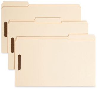 Smead™ Top Tab Fastener Folders 1/3-Cut Tabs: Assorted, 0.75" Expansion, 2 Fasteners, Legal Size, Manila Exterior, 50/Box
