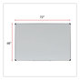 A Picture of product UNV-43843 Universal® Deluxe Porcelain Magnetic Dry Erase Board 72 x 48, White Surface, Silver/Black Aluminum Frame