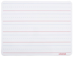 Universal® Lap/Learning Dry-Erase Board Penmanship Ruled, 11.75 x 8.75, White Surface, 6/Pack