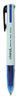 A Picture of product UNV-44444 Universal™ Retractable 4-Color Pen Multi-Color Ballpoint Medium 1 mm, Black/Blue/Green/Red Ink, White/Translucent Blue Barrel, 3/Pack