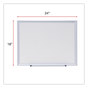 A Picture of product UNV-44618 Universal® Deluxe Melamine Dry Erase Board 24 x 18, White Surface, Silver Aluminum Frame