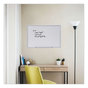 A Picture of product UNV-44624 Universal® Deluxe Melamine Dry Erase Board 36 x 24, White Surface, Silver Aluminum Frame