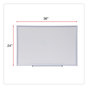 A Picture of product UNV-44624 Universal® Deluxe Melamine Dry Erase Board 36 x 24, White Surface, Silver Aluminum Frame
