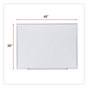 A Picture of product UNV-44636 Universal® Deluxe Melamine Dry Erase Board 48 x 36, White Surface, Silver Aluminum Frame