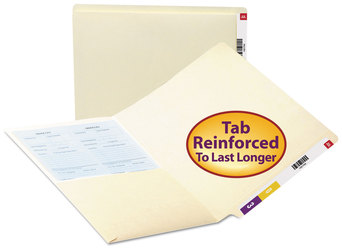 Smead™ Heavyweight Manila End Tab Pocket Folders Interior Front Panel Straight Tabs, Letter Size, 11-pt 50/Box