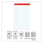 A Picture of product UNV-45000 Universal® Perforated Ruled Writing Pads Wide/Legal Rule, Red Headband, 50 White 8.5 x 14 Sheets, Dozen