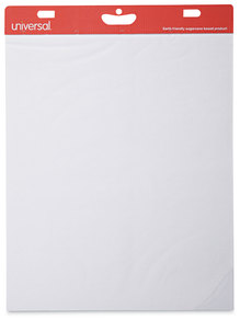 Universal® Renewable Resource Sugarcane Based Easel Pads Unruled, 27 x 34, White, 50 Sheets, 2/Carton
