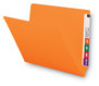 A Picture of product SMD-25510 Smead™ Shelf-Master® Reinforced End Tab Colored Folders Straight Tabs, Letter Size, 0.75" Expansion, Orange, 100/Box