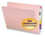 A Picture of product SMD-25610 Smead™ Shelf-Master® Reinforced End Tab Colored Folders Straight Tabs, Letter Size, 0.75" Expansion, Pink, 100/Box