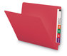 A Picture of product SMD-25710 Smead™ Shelf-Master® Reinforced End Tab Colored Folders Straight Tabs, Letter Size, 0.75" Expansion, Red, 100/Box