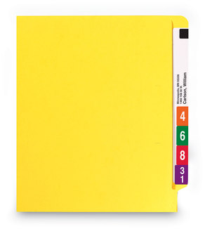 Smead™ Shelf-Master® Reinforced End Tab Colored Folders Straight Tabs, Letter Size, 0.75" Expansion, Yellow, 100/Box