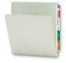 A Picture of product SMD-26200 Smead™ Extra-Heavy Recycled Pressboard End Tab Folders Straight Tabs, Letter Size, 1" Expansion, Gray-Green, 25/Box