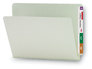 A Picture of product SMD-26200 Smead™ Extra-Heavy Recycled Pressboard End Tab Folders Straight Tabs, Letter Size, 1" Expansion, Gray-Green, 25/Box