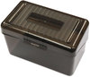 A Picture of product UNV-47286 Universal® Plastic Index Card Boxes Holds 300 3 x 5 Cards, 5.63 3.25 3.75, Translucent Black