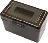 A Picture of product UNV-47287 Universal® Plastic Index Card Boxes Holds 400 4 x 6 Cards, 6.78 4.25 4.5, Translucent Black