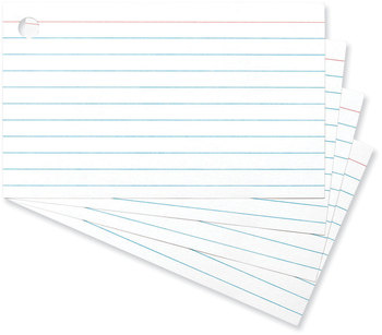 Universal® Ring Index Cards Ruled, 3 x 5, White, 100/Pack