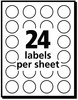 A Picture of product AVE-05408 Avery® Removable Multi-Use Labels Inkjet/Laser Printers, 0.75" dia, White, 24/Sheet, 42 Sheets/Pack, (5408)