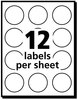 A Picture of product AVE-05410 Avery® Removable Multi-Use Labels Inkjet/Laser Printers, 1" dia, White, 12/Sheet, 50 Sheets/Pack, (5410)