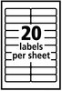 A Picture of product AVE-05422 Avery® Removable Multi-Use Labels Inkjet/Laser Printers, 0.5 x 1.75, White, 20/Sheet, 42 Sheets/Pack, (5422)