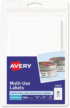 Avery® Removable Multi-Use Labels Handwrite Only, 0.63 x 0.88, White, 30/Sheet, 35 Sheets/Pack, (5424)