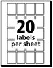 A Picture of product AVE-05428 Avery® Removable Multi-Use Labels Inkjet/Laser Printers, 1 x 0.75, White, 20/Sheet, 50 Sheets/Pack, (5428)