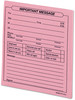 A Picture of product UNV-48023 Universal® “Important Message” Pink Pads One-Part (No Copies), 4.25 x 5.5, 50 Forms/Pad, 12 Pads/Pack