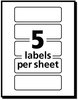 A Picture of product AVE-05436 Avery® Removable Multi-Use Labels Inkjet/Laser Printers, 1 x 3, White, 5/Sheet, 50 Sheets/Pack, (5436)