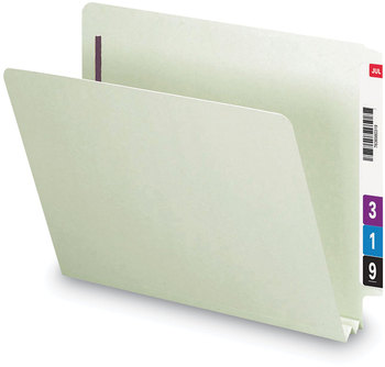 Smead™ End Tab Expansion Pressboard Classification Folders with SafeSHIELD® Coated Fasteners Two 2" Letter Size, Gray-Green, 25/Box