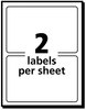 A Picture of product AVE-05444 Avery® Removable Multi-Use Labels Inkjet/Laser Printers, 2 x 4, White, 2/Sheet, 50 Sheets/Pack, (5444)