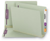 A Picture of product SMD-34725 Smead™ End Tab Expansion Pressboard Classification Folders with SafeSHIELD® Coated Fasteners Two 3" Letter Size, Gray-Green, 25/Box