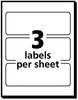 A Picture of product AVE-05452 Avery® Removable Multi-Use Labels Inkjet/Laser Printers, 1.5 x 4, White, 3/Sheet, 50 Sheets/Pack, (5452)