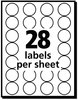 A Picture of product AVE-05459 Avery® Handwrite Only Self-Adhesive Removable Round Color-Coding Labels 0.75" dia, Black, 28/Sheet, 36 Sheets/Pack, (5459)