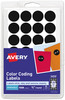 A Picture of product AVE-05459 Avery® Handwrite Only Self-Adhesive Removable Round Color-Coding Labels 0.75" dia, Black, 28/Sheet, 36 Sheets/Pack, (5459)