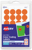 A Picture of product AVE-05465 Avery® Printable Self-Adhesive Removable Color-Coding Labels 0.75" dia, Orange, 24/Sheet, 42 Sheets/Pack, (5465)