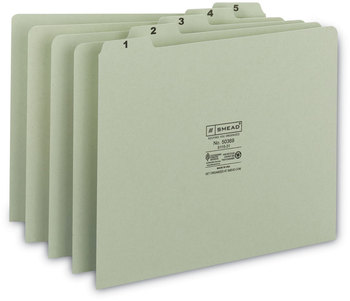 Smead™ 100% Recycled Daily Top Tab File Guide Set 1/5-Cut 1 to 31, 8.5 x 11, Green, 31/Set