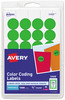 A Picture of product AVE-05468 Avery® Printable Self-Adhesive Removable Color-Coding Labels 0.75" dia, Neon Green, 24/Sheet, 42 Sheets/Pack, (5468)